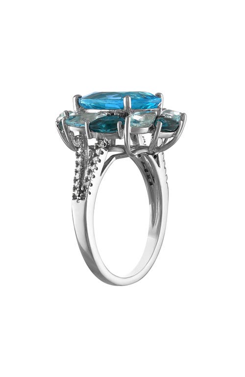 Shop Fzn Swiss Blue Topaz & Diamond Ring