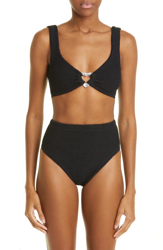 HUNZA G JESSICA HEART CLASP TWO-PIECE SWIMSUIT