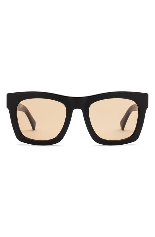 'Crasher' 53mm Retro Sunglasses in Gloss Black/Amber