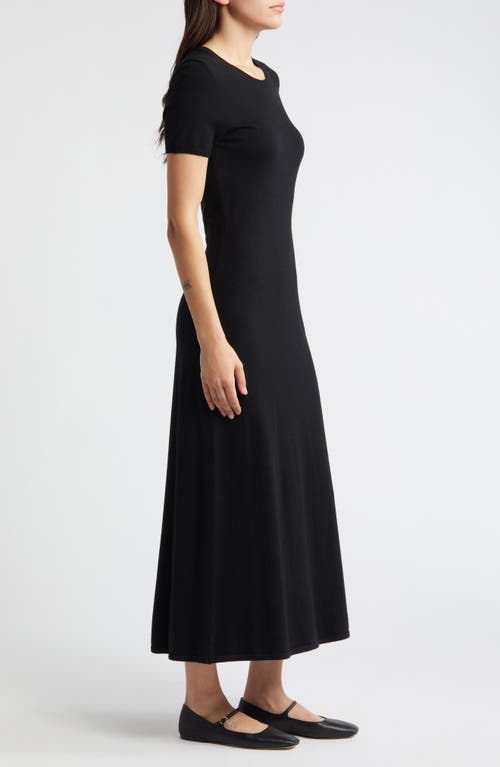 Shop Steve Madden Francis Short Sleeve Maxi Sweater Dress In Black