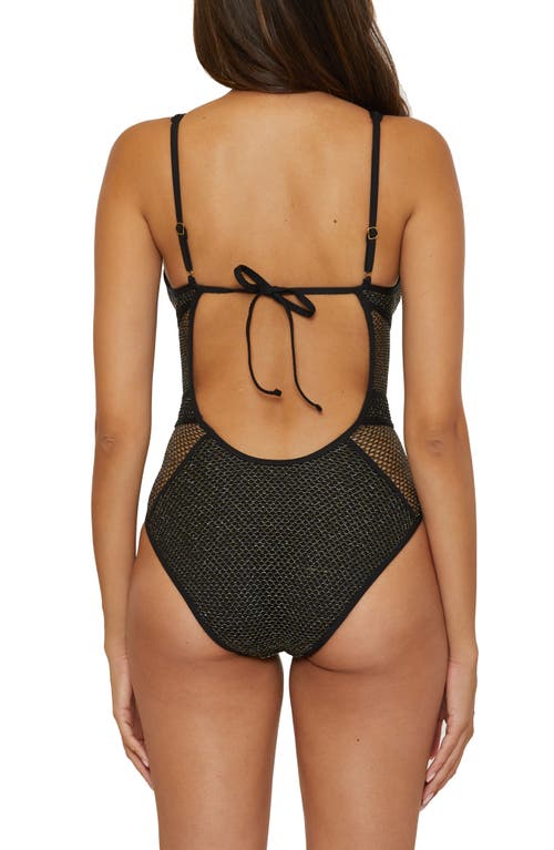 Becca Network Mesh One-piece Swimsuit In Black