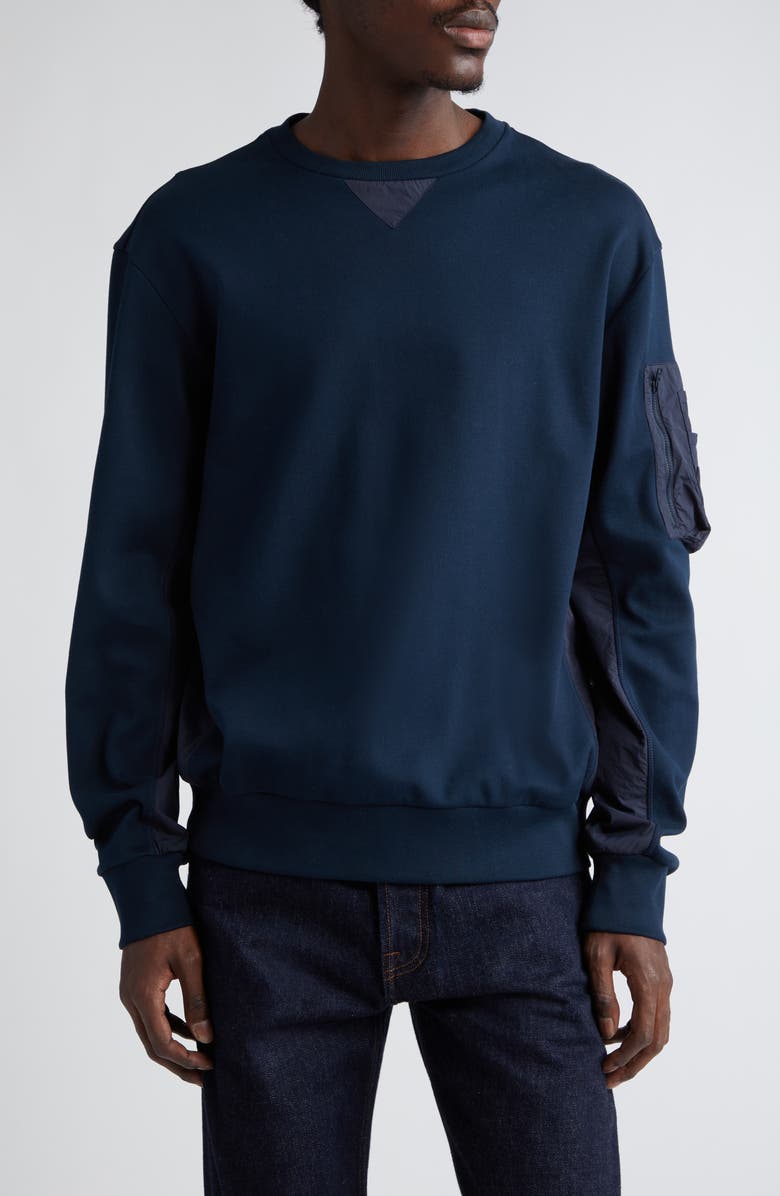 Herno Mixed Media Sweatshirt Nordstrom