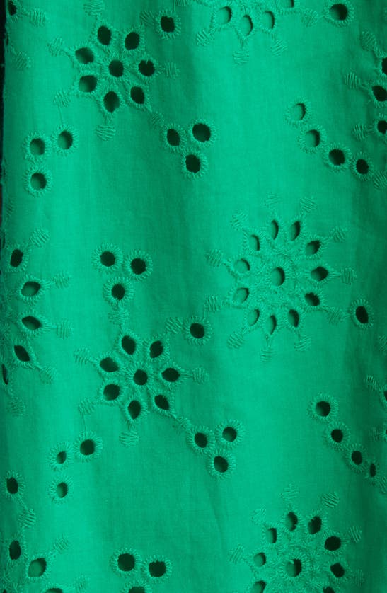 Shop Caslon Eyelet Embroidery Cotton Shirtdress In Green Bright