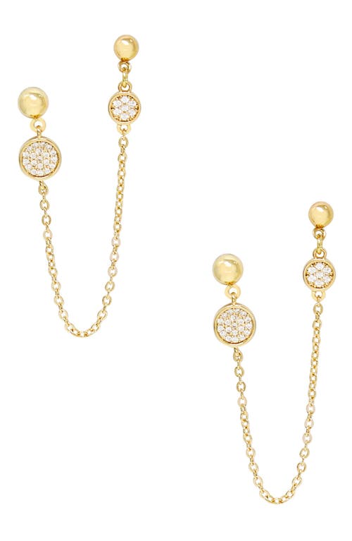 Ettika Chain Drop Double Post Earrings in Gold at Nordstrom
