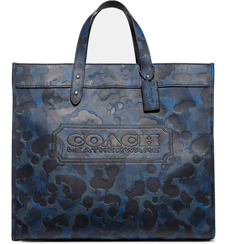 COACH Camo Print Leather Field Tote | Nordstrom