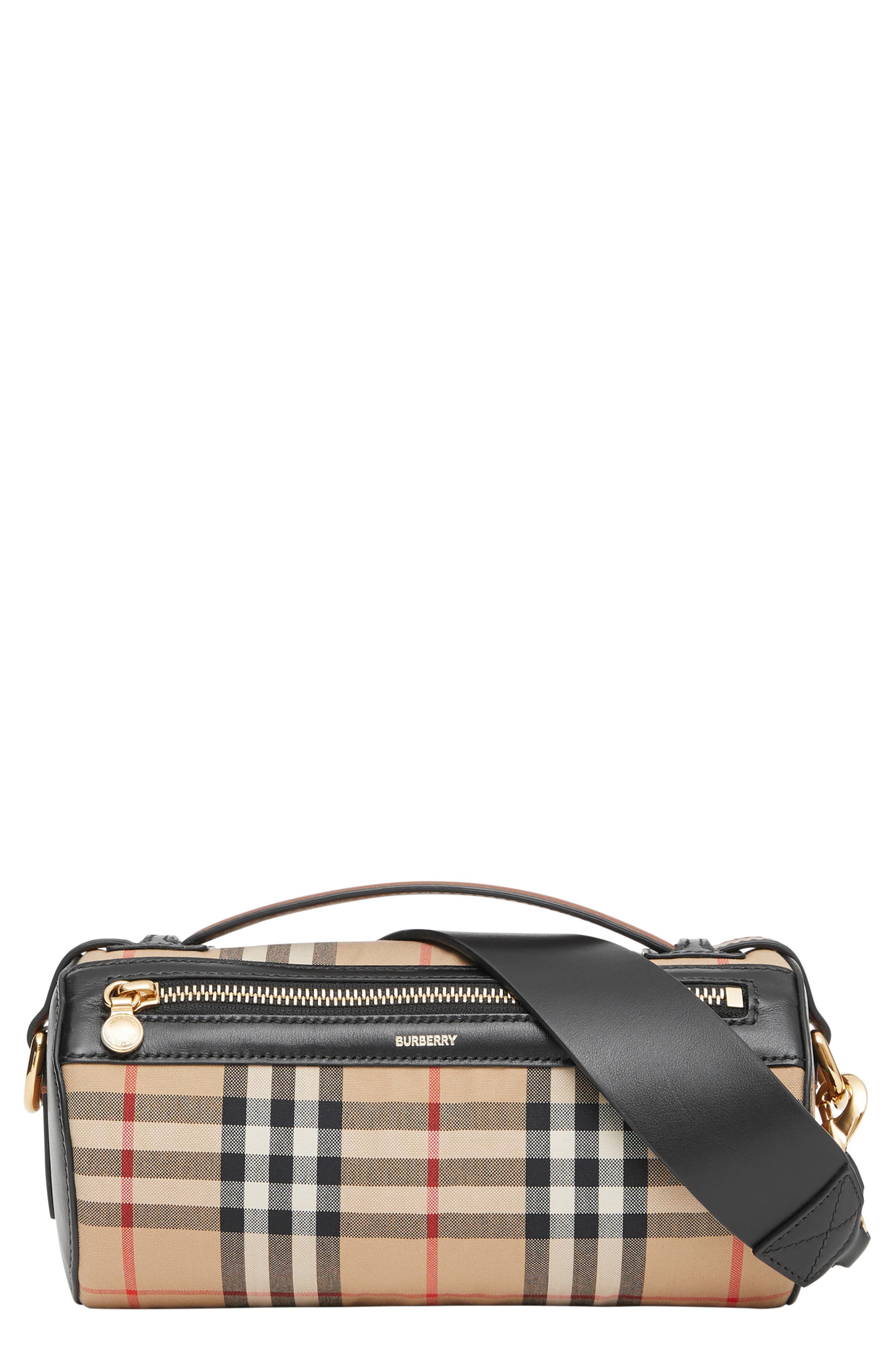 burberry check satchel handbag
