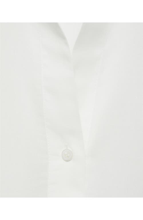 Shop Mango Lightweight Cotton Button-up Shirt In White