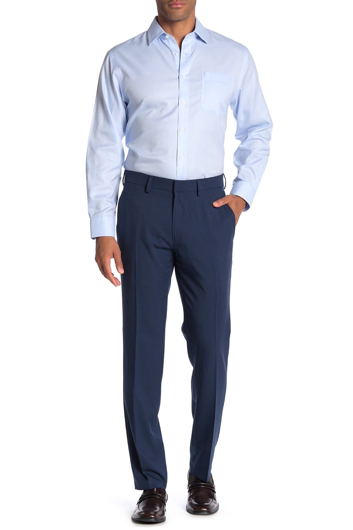 Kenneth Cole Reaction Recycled Micro Check Suit Separates Trousers In Open Blue2