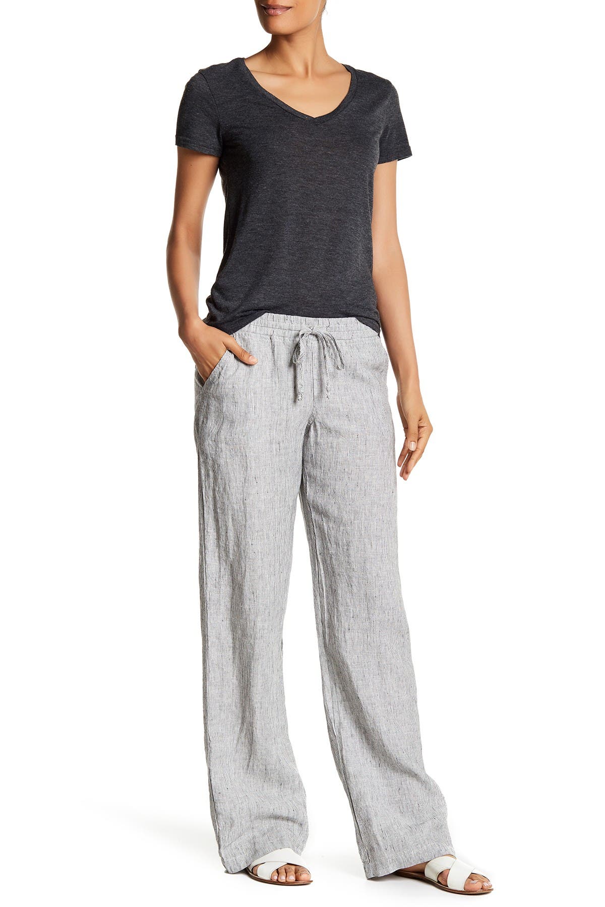 Allen Allen Linen Wide Leg Pants Nordstrom Rack