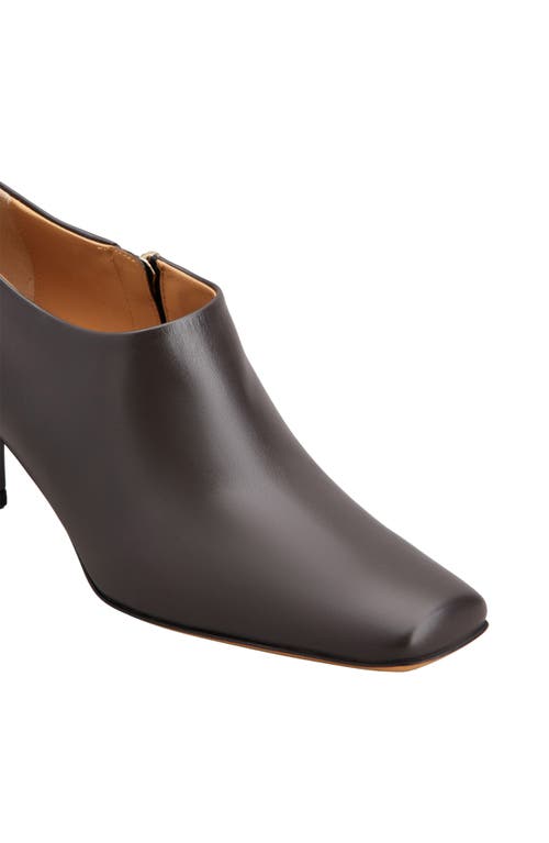 Tod's Square-toe Leather Zip Ankle Booties In Palissandro