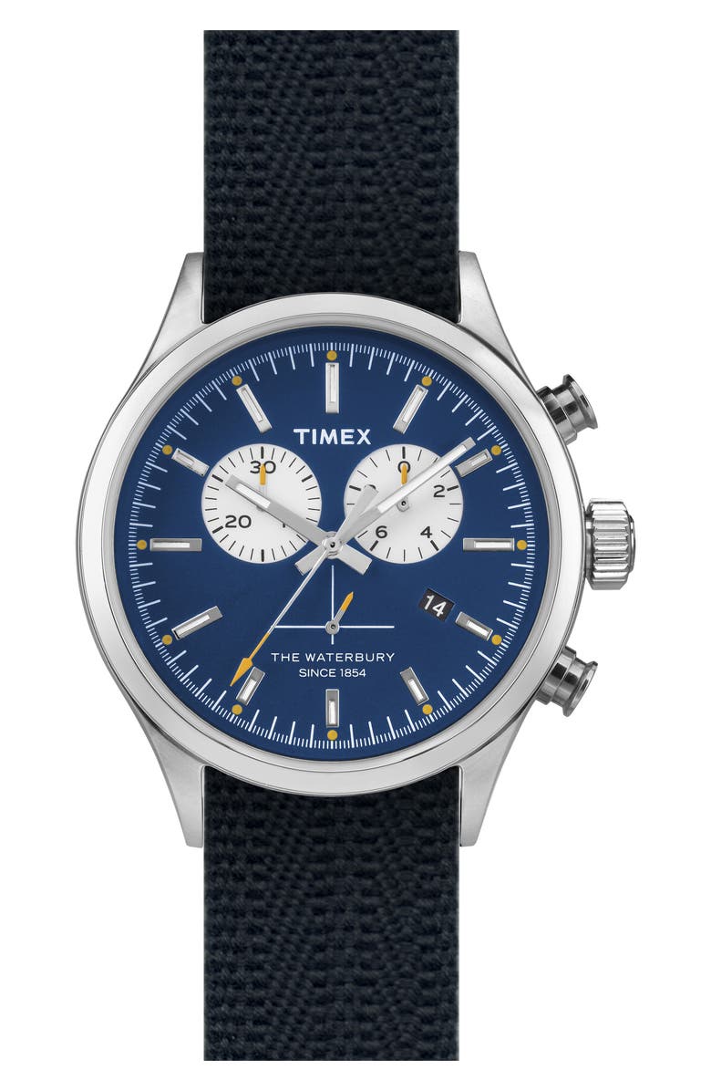Timex® ARCHIVE Waterbury Chronograph Fabric Strap Watch, 42mm | Nordstrom