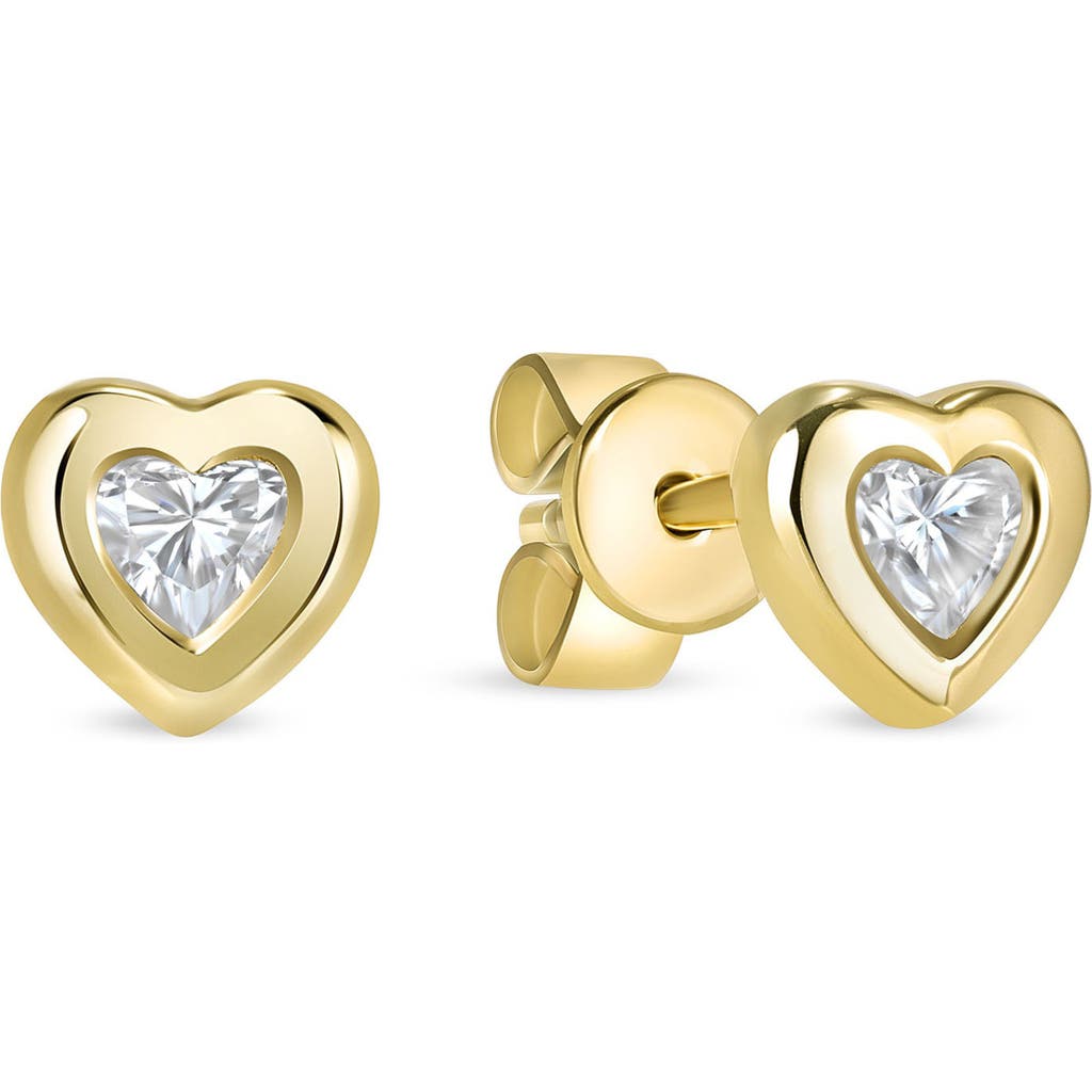 Ron Hami 14k Gold Diamond Heart Stud Earrings