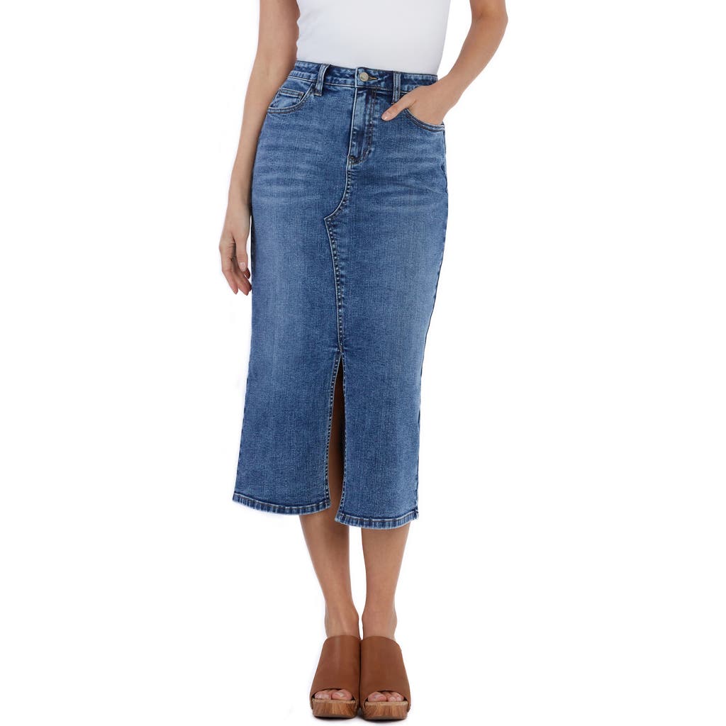 WASH LAB DENIM WASH LAB DENIM LUCY DENIM MIDI SKIRT