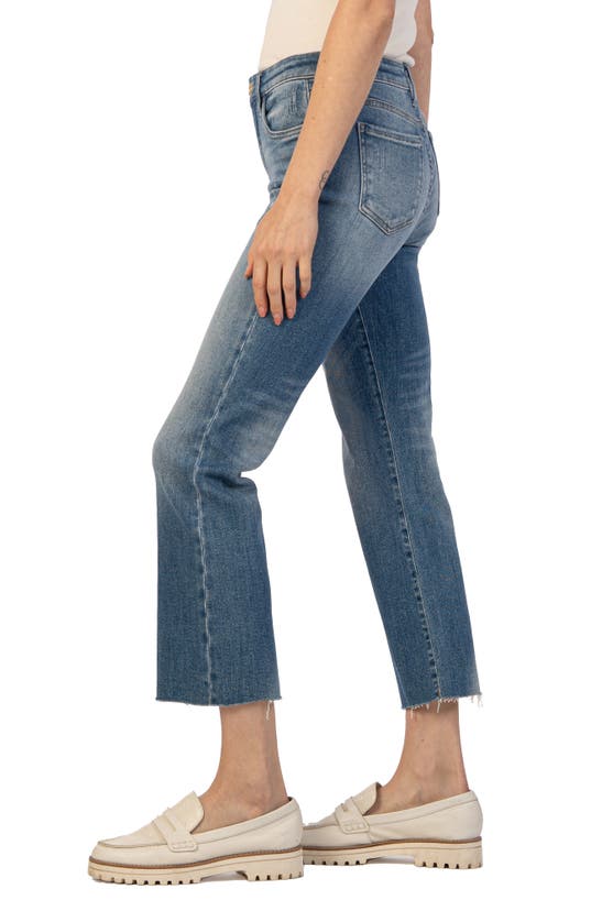 Shop Kut From The Kloth Kelsey Fab Ab High Waist Ankle Flare Jeans In Perceptual W/ Me