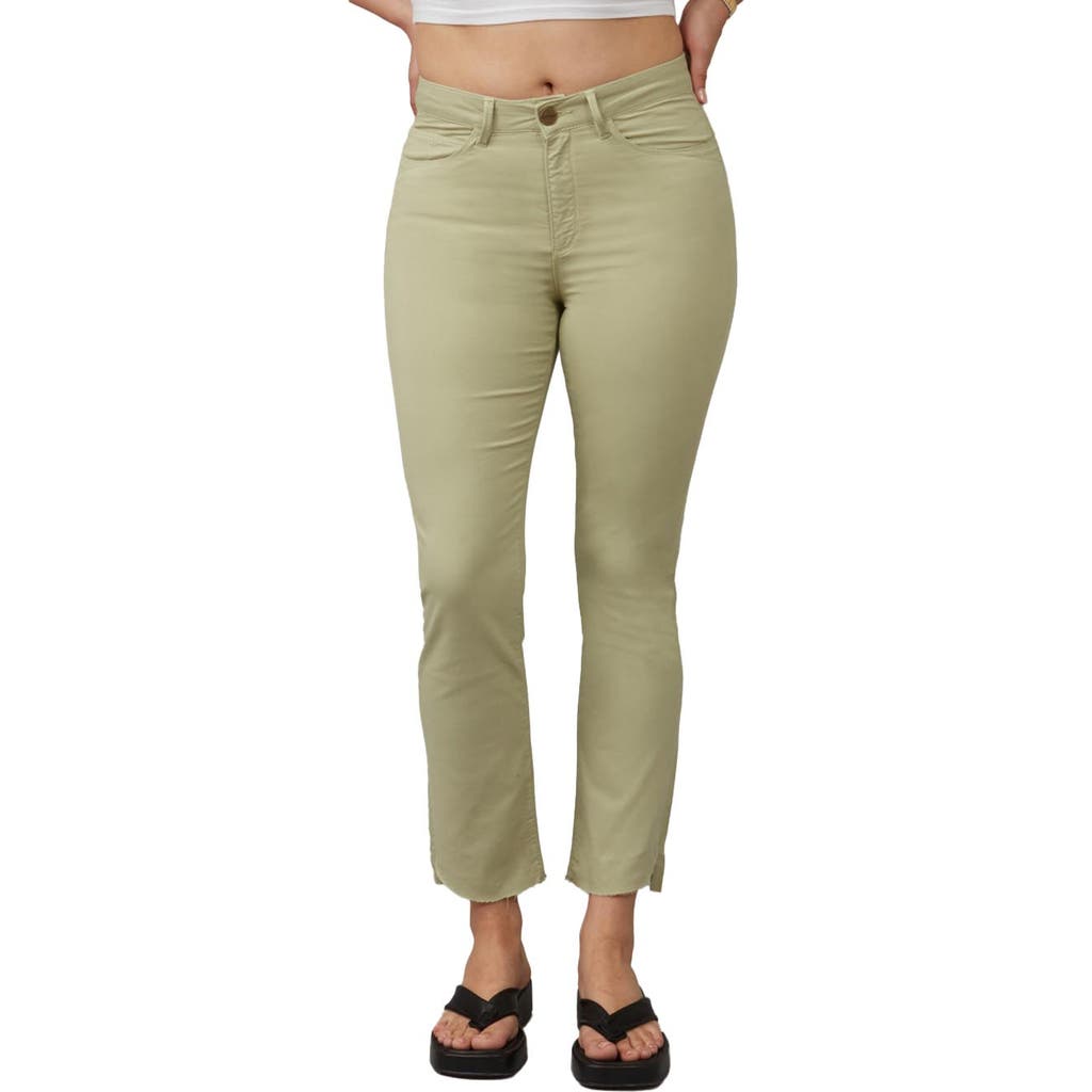 Shop Lola Jeans Kate High Rise Slim Jeans In Sage