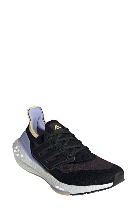 Adidas Originals Ultraboost 21 Running Shoe In Black/ Black/ Violet Tone