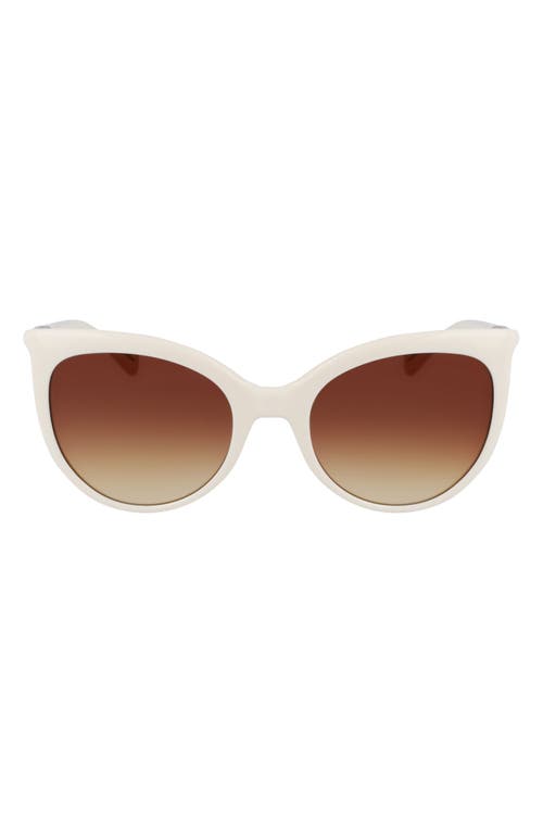 Longchamp Roseau 53mm Gradient Cat Eye Sunglasses in Ivory
