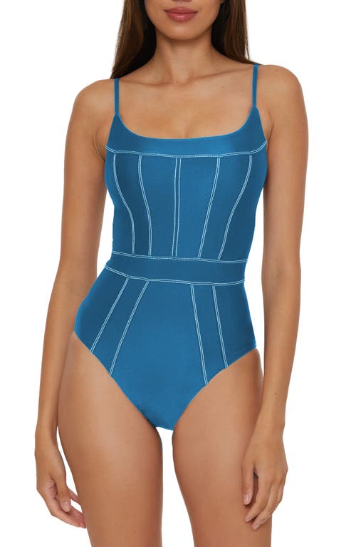 Shop Becca Color Sheen One-piece Swimsuit In Lagoon