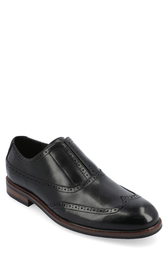 Vance Co. Nikola Tru Comfort Wingtip Slip-on Oxford In Black