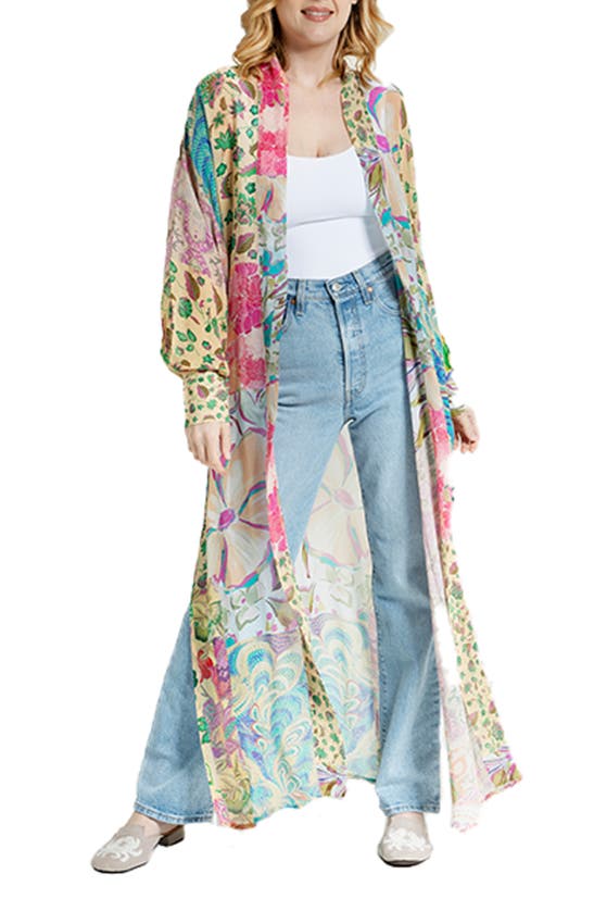 Shop Saachi Floral Print Cover-up Kaftan In Multi