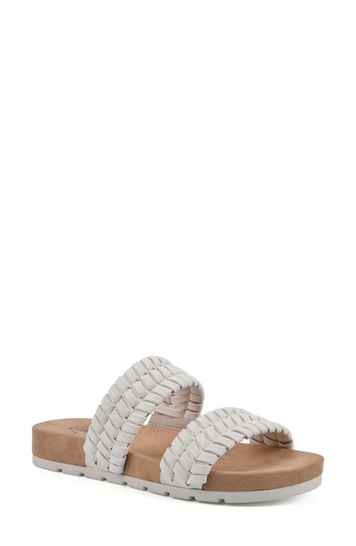 Shop Cliffs By White Mountain Tahnkful Weave Strap Sandal In White/smooth