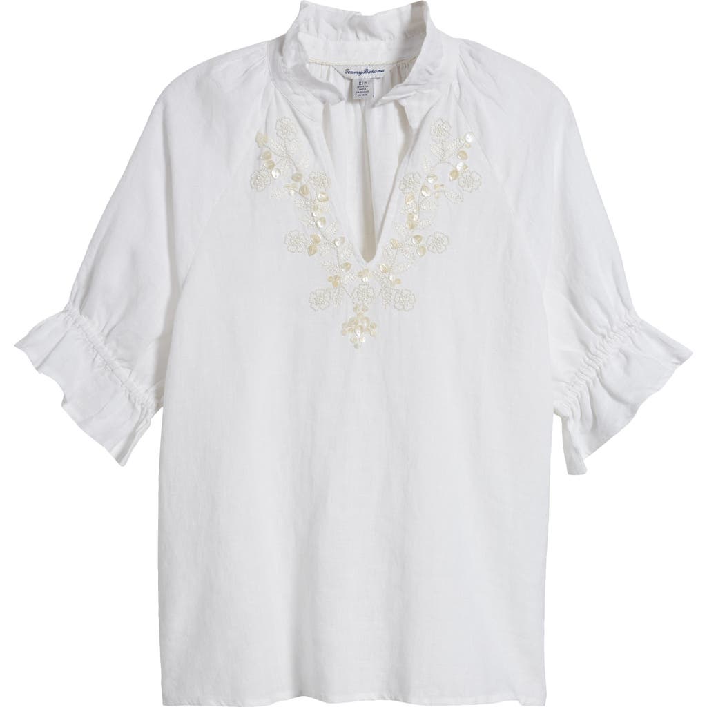 Tommy Bahama Coastalina Shell Beaded Top In White