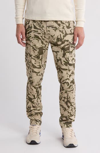 Ag Wells Cargo Pants In Topographical Map Green Multi