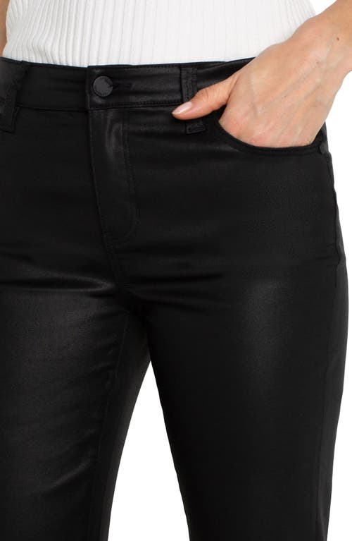 Shop Liverpool Hannah Coated Crop Flare Jeans In Coated Black