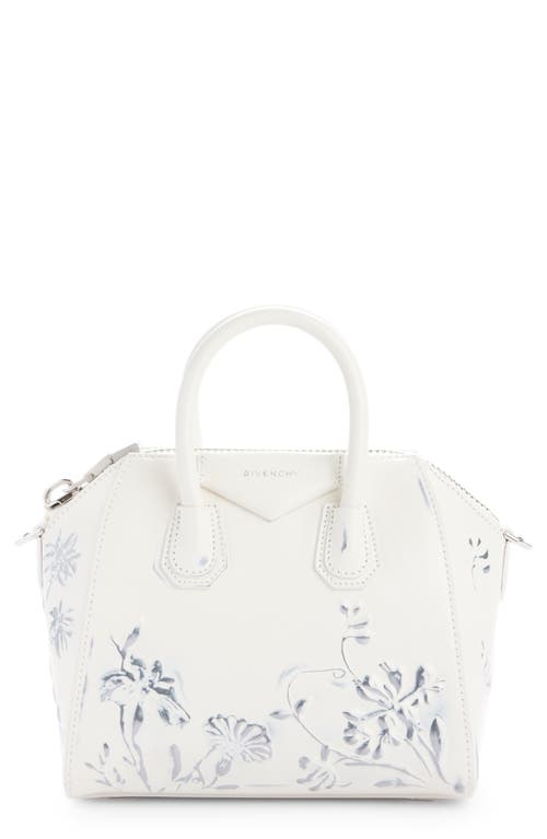 Givenchy Mini Antigona Flower Leather Handbag in Ivory at Nordstrom