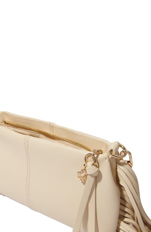 Maje Miss M Plain Leather Clutch Bag In Vanilla Ecru
