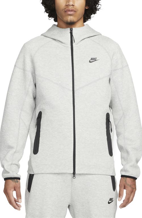 Nike Tech Fleece Windrunner Zip Hoodie In 063 Dk Grey Heather/black