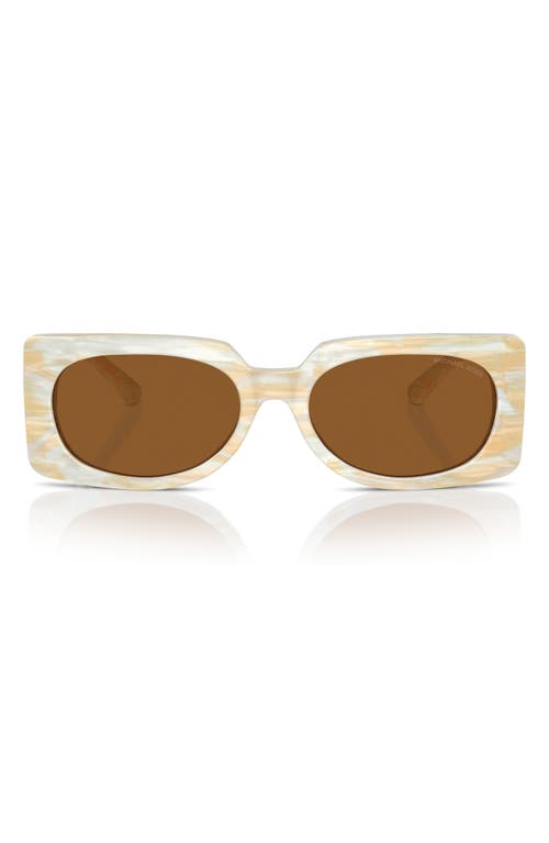 Michael Kors Bordeaux 56mm Rectangular Sunglasses In Amber