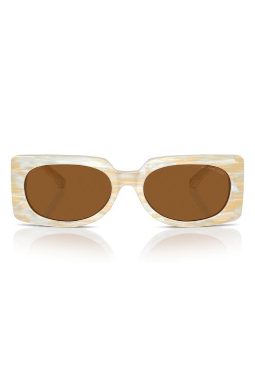 Michael Kors Bordeaux 56mm Rectangular Sunglasses in Amber at Nordstrom