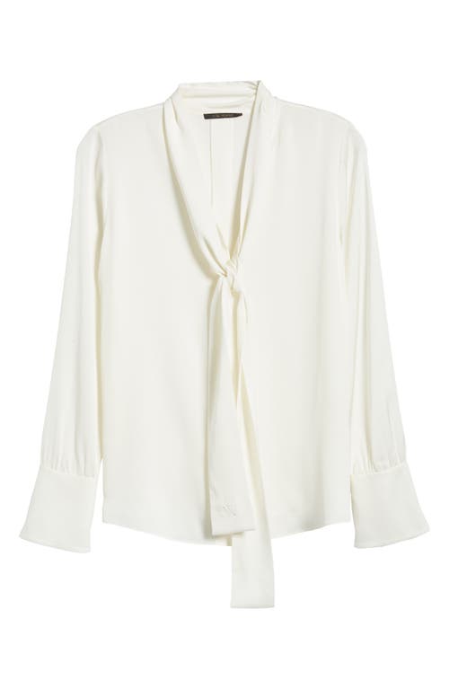 Shop Kobi Halperin Tie Neck Stretch Silk Shirt In Ivory