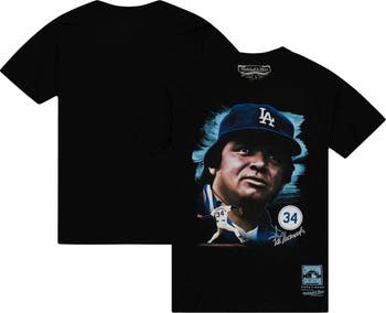 Mitchell & Ness Men's Mitchell & Ness Fernando Valenzuela Black Los Angeles  Dodgers Cooperstown Collection Portrait T-Shirt