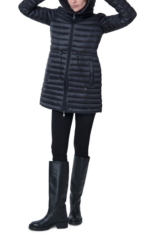 The Recycled Planet Company Misse Water Resistant Down Recycled Nylon Maxi Puffer Coat in Black