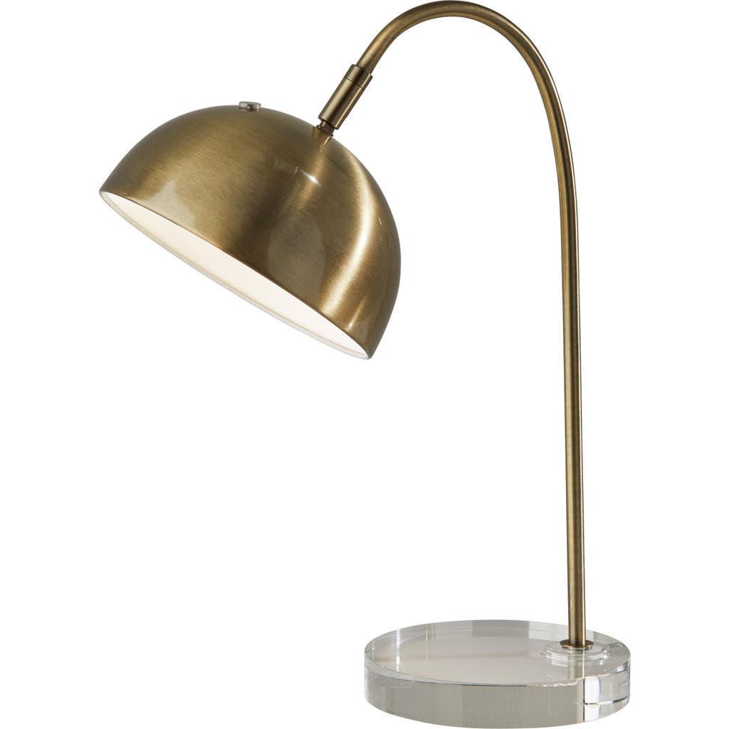 Shop Adesso Lighting Dome Task Desk Lamp In Antique Brass/clear Glass