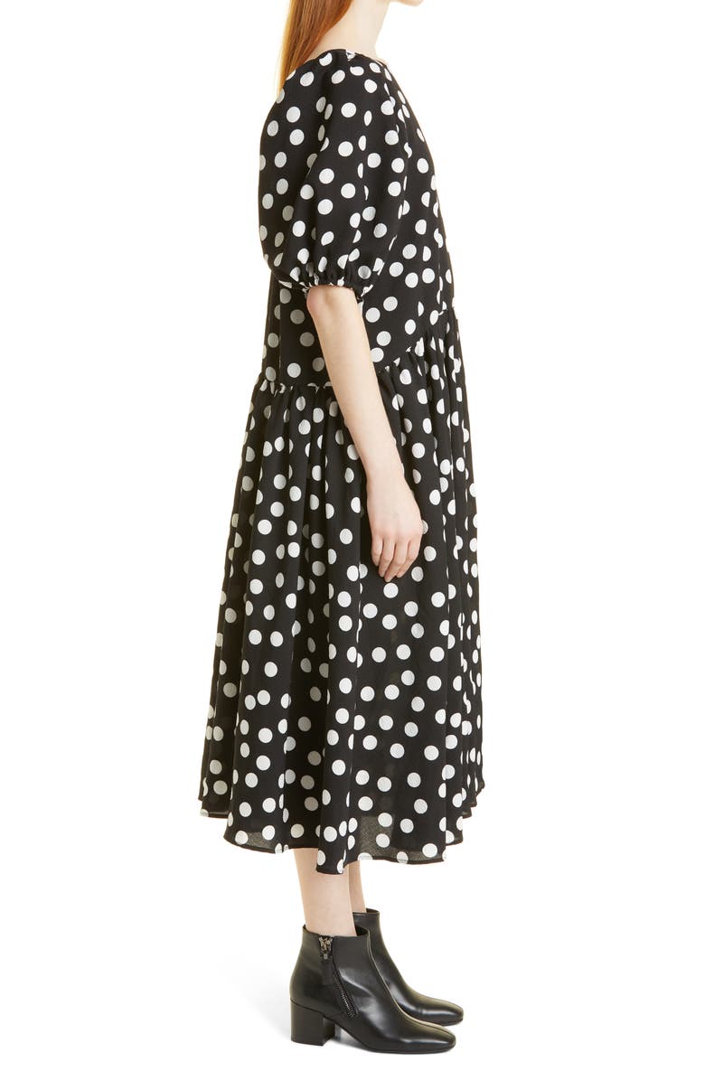 Stine Goya Amelia Polka Dot Puff Sleeve Dress, Alternate, color, 