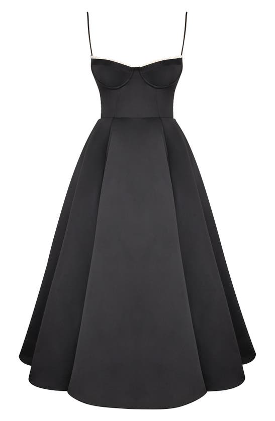 mademoiselle bustier stretch satin midi dress house of cb Mademoiselle Bustier Stretch Satin Midi Dress House of Cb