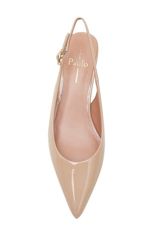 Linea Paolo Cecil Slingback Pointed Toe Kitten Heel Pump In Blush Taupe