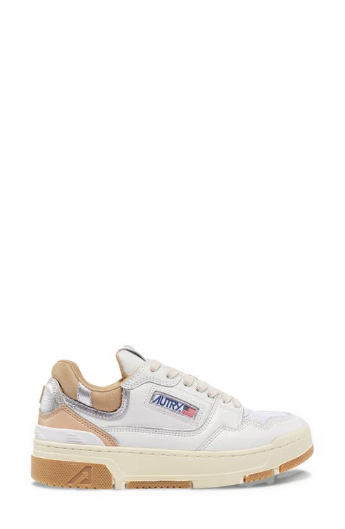 Shop Autry Clc Mixed Media Low Top Sneaker In White/candging