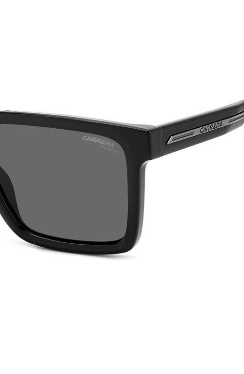 Shop Carrera Eyewear Victory 54mm Polarized Rectangular Sunglasses In Black/gray Polar