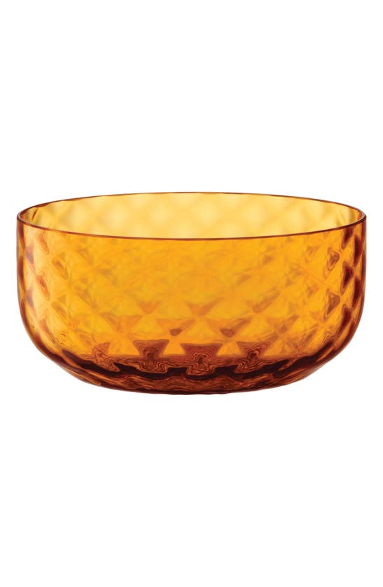 Lsa Dapple Glass Bowl In Amber