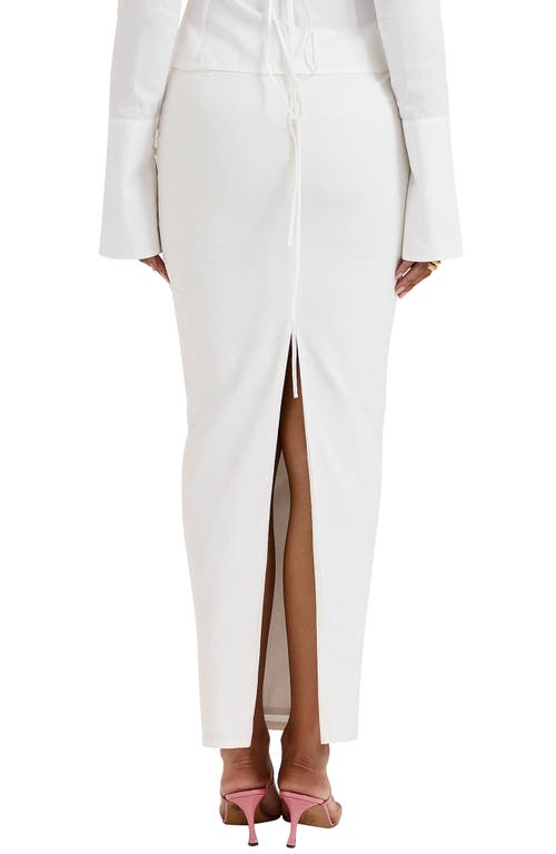 House Of Cb Eden Midi Skirt In White