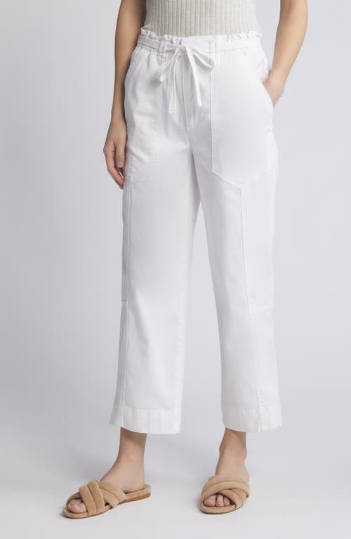 Skyrise Paperbag Waist Crop Pants in White