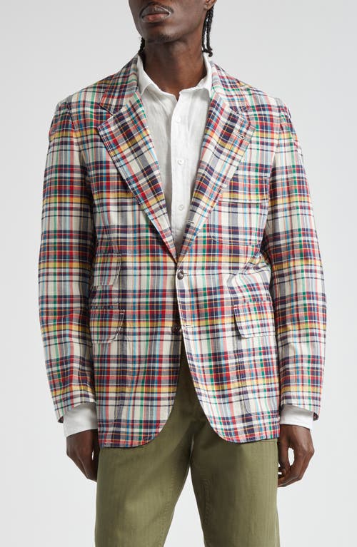 Mk. I Seersucker Games Sport Coat in Navy Plaid Multi