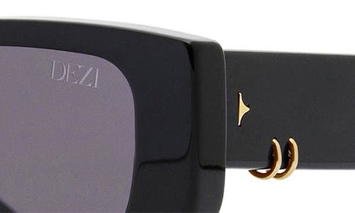 Dezi Cuffed 53mm Square Sunglasses In Black/gold Midnight Smoke