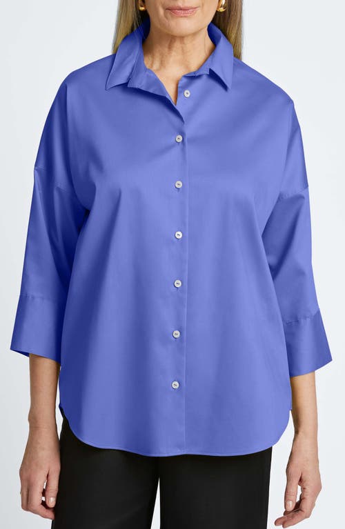 Shop Foxcroft Avery Stretch Button-up Shirt In Lapis