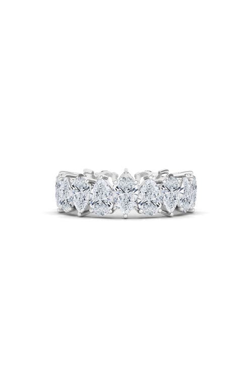 Hautecarat Alternating Pear Lab Created Diamond Eternity Ring In White Gold
