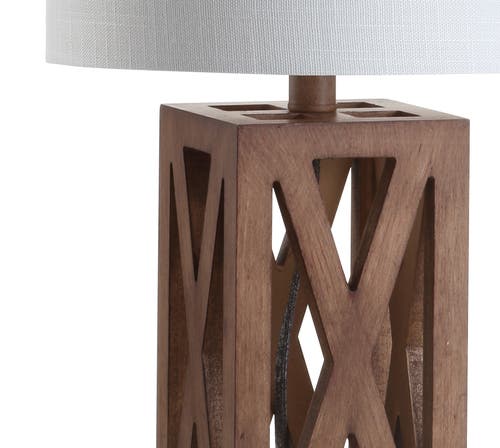 Shop Jonathan Y Stewart Farmhouse Wood Led Table Lamp In Brown